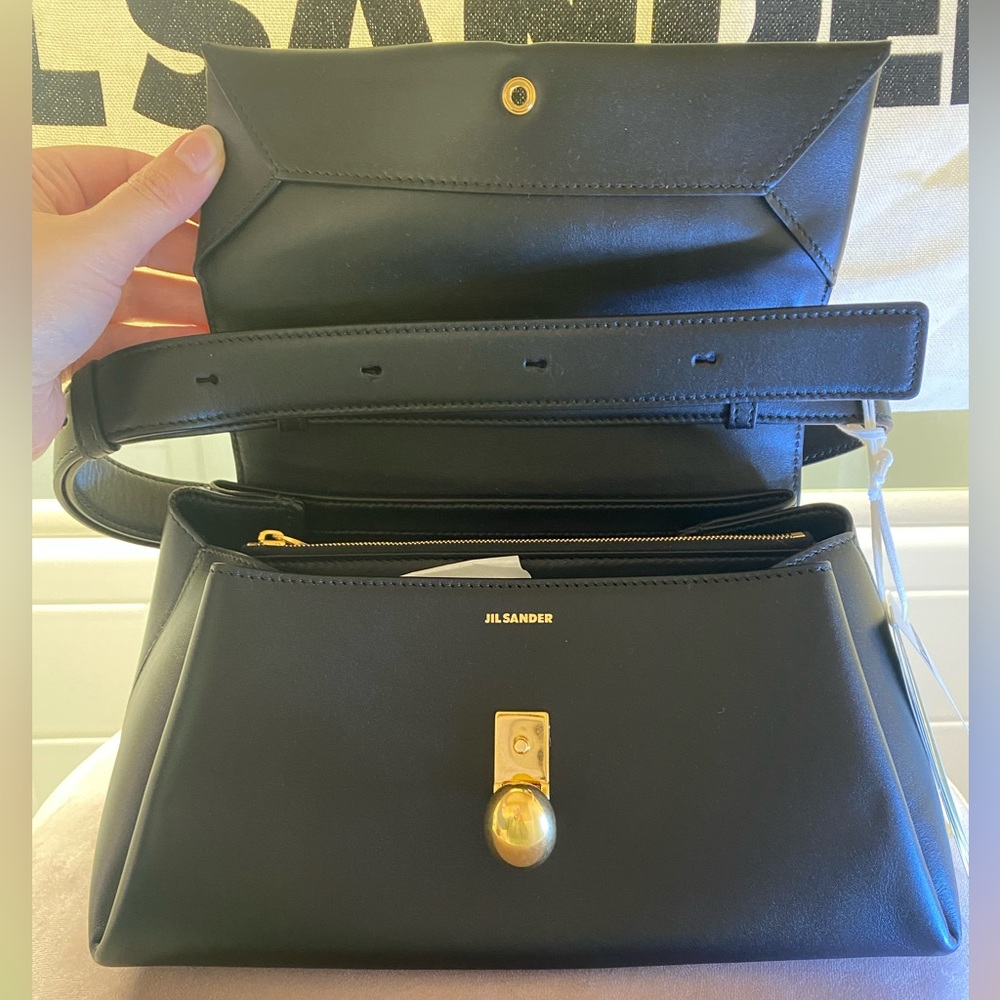 NWT Jil Sander Almond Medium Leather Shoulder Bag - Picture 12 of 16